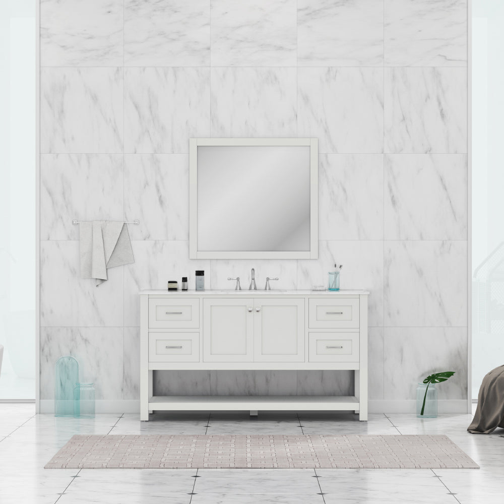 Wilmington 60 inch Single Vanity with Carrara Marble Top