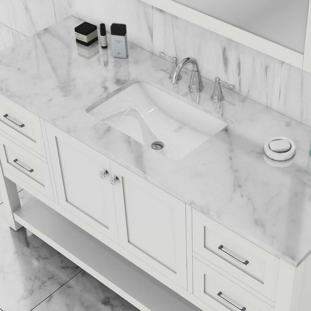 Wilmington 60 inch Single Vanity with Carrara Marble Top