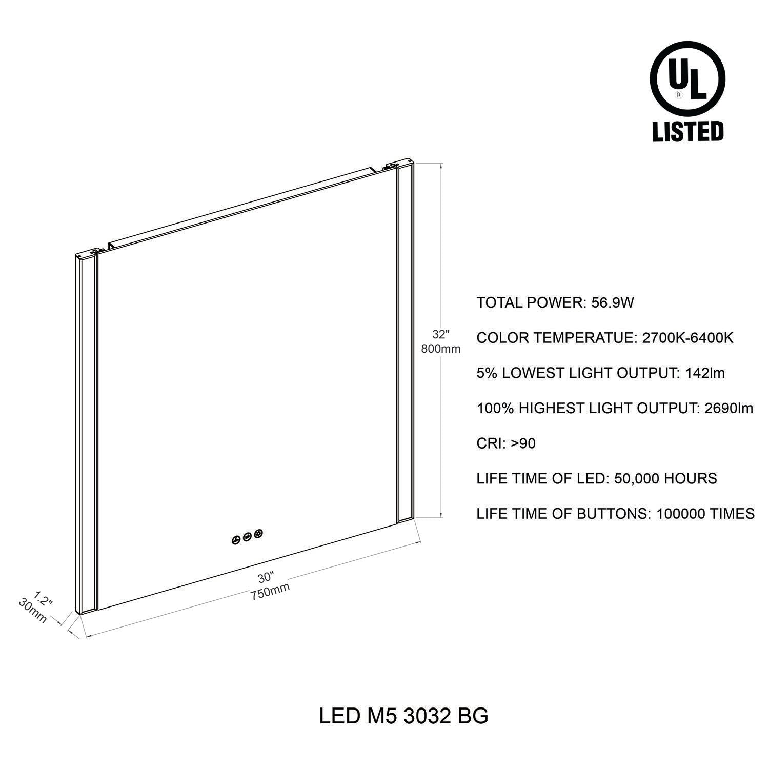 Binary 30″ LED Mirror