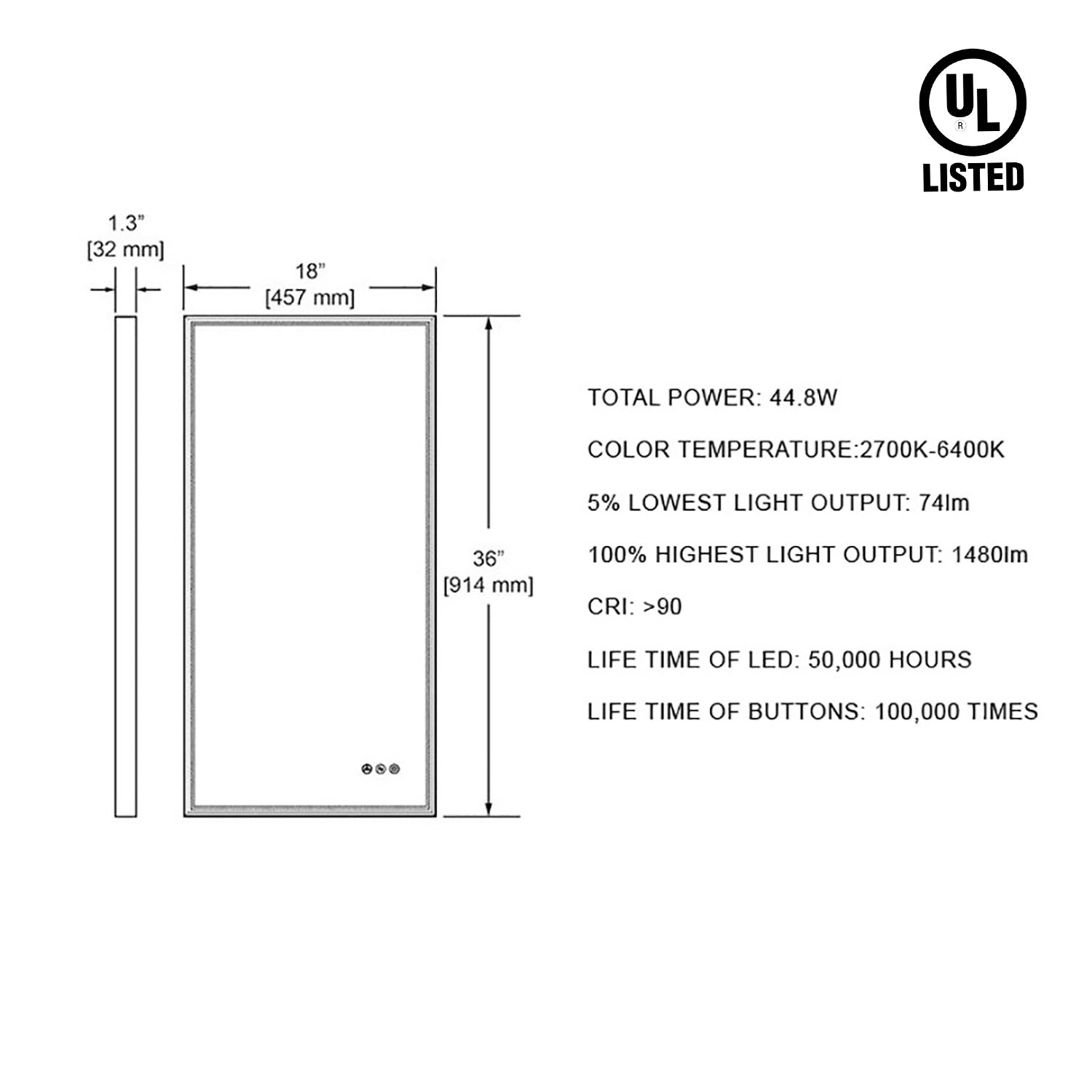 Stellar 18 Inch LED Mirror