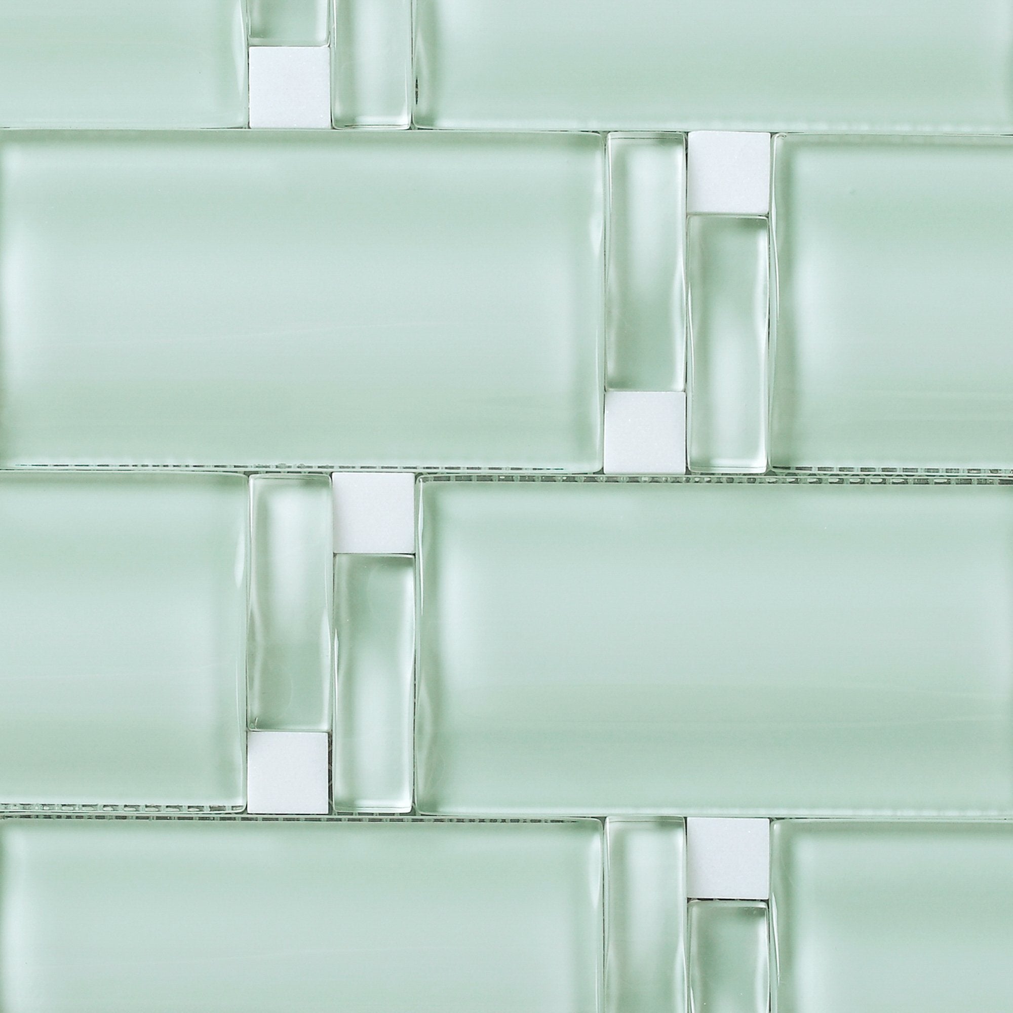 Mint Green 2.5x4.5 3D Subway Glass Mosaic Tile