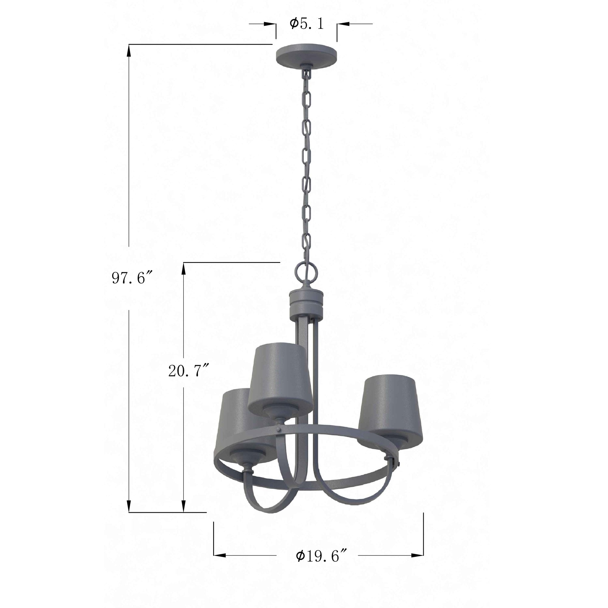 3-Light Dimmable LED Pendant Light PL0004