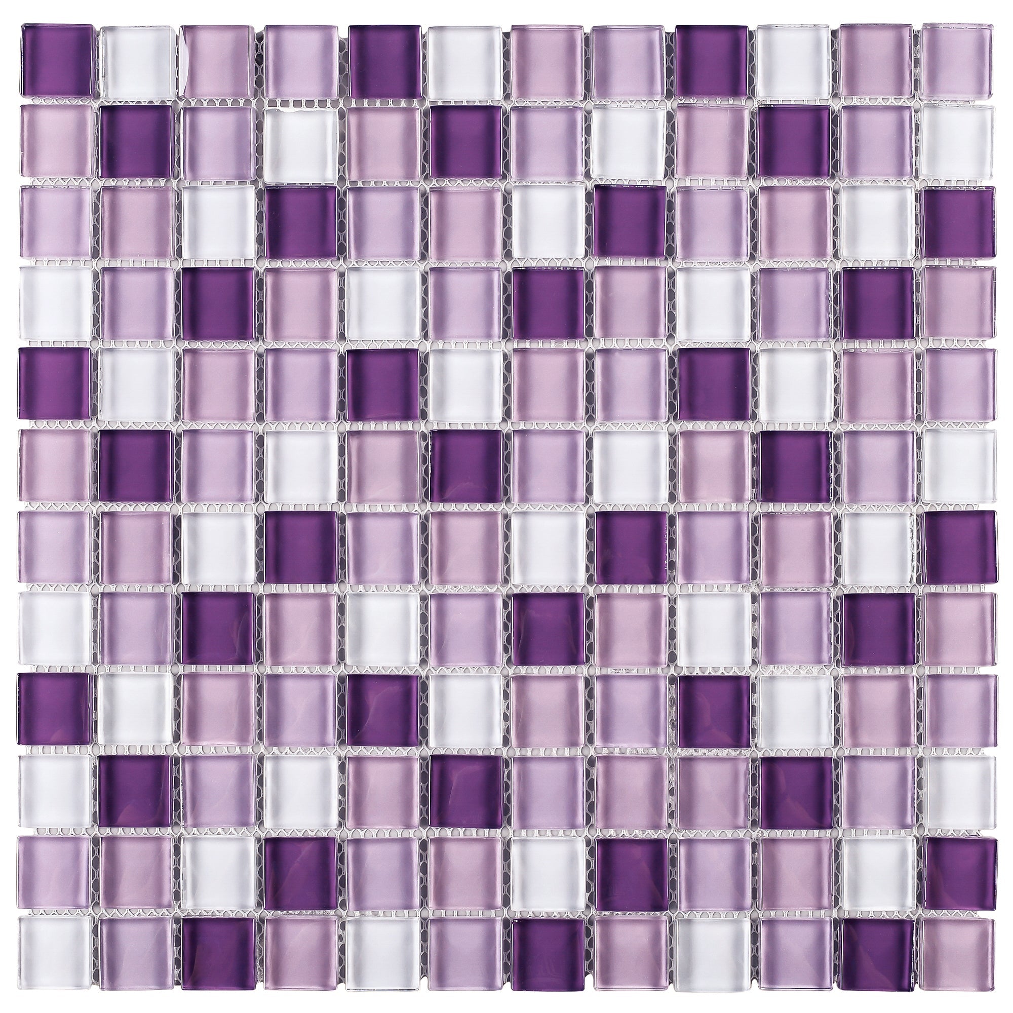 Purple 1x1 Square Glass Mosaic Tile