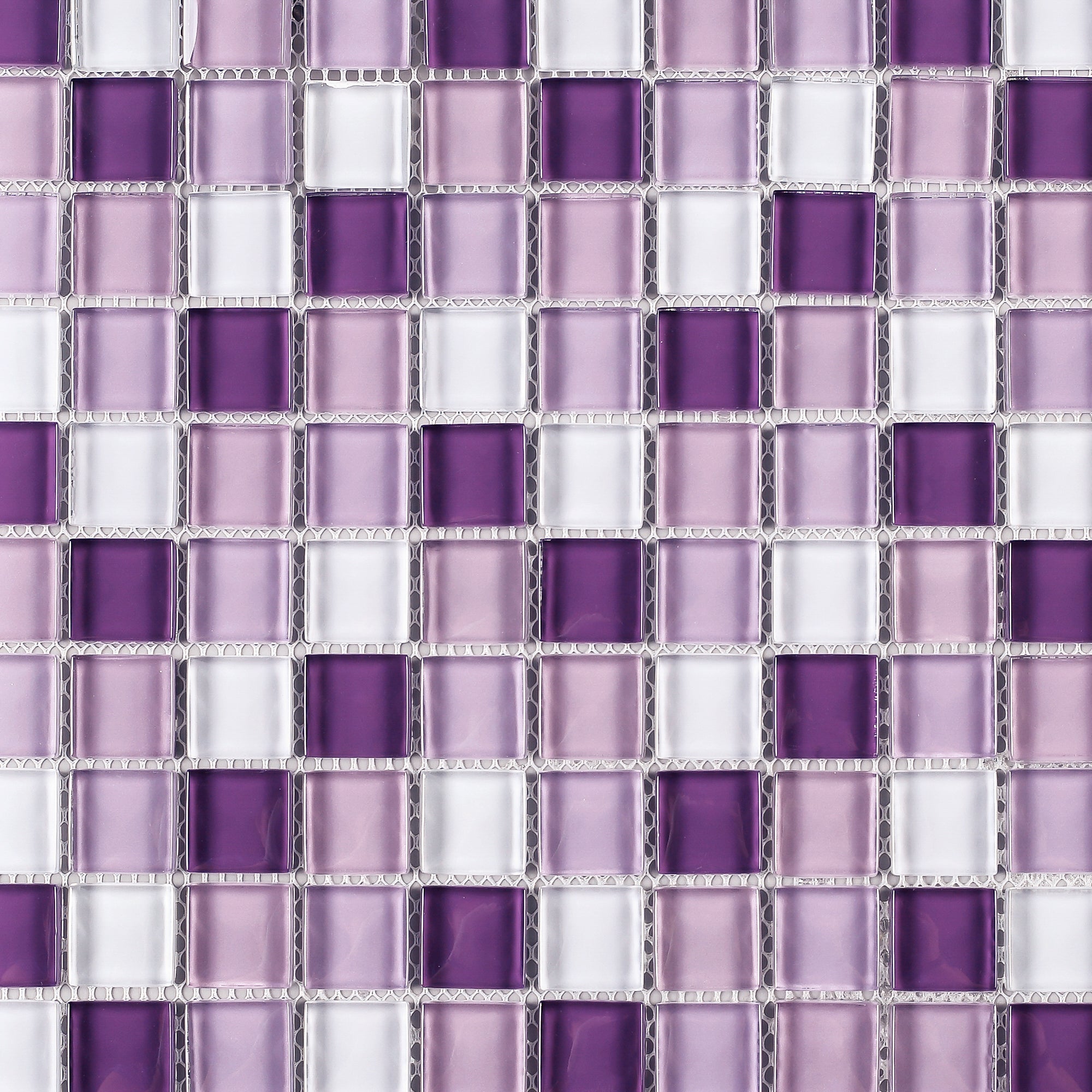 Purple 1x1 Square Glass Mosaic Tile