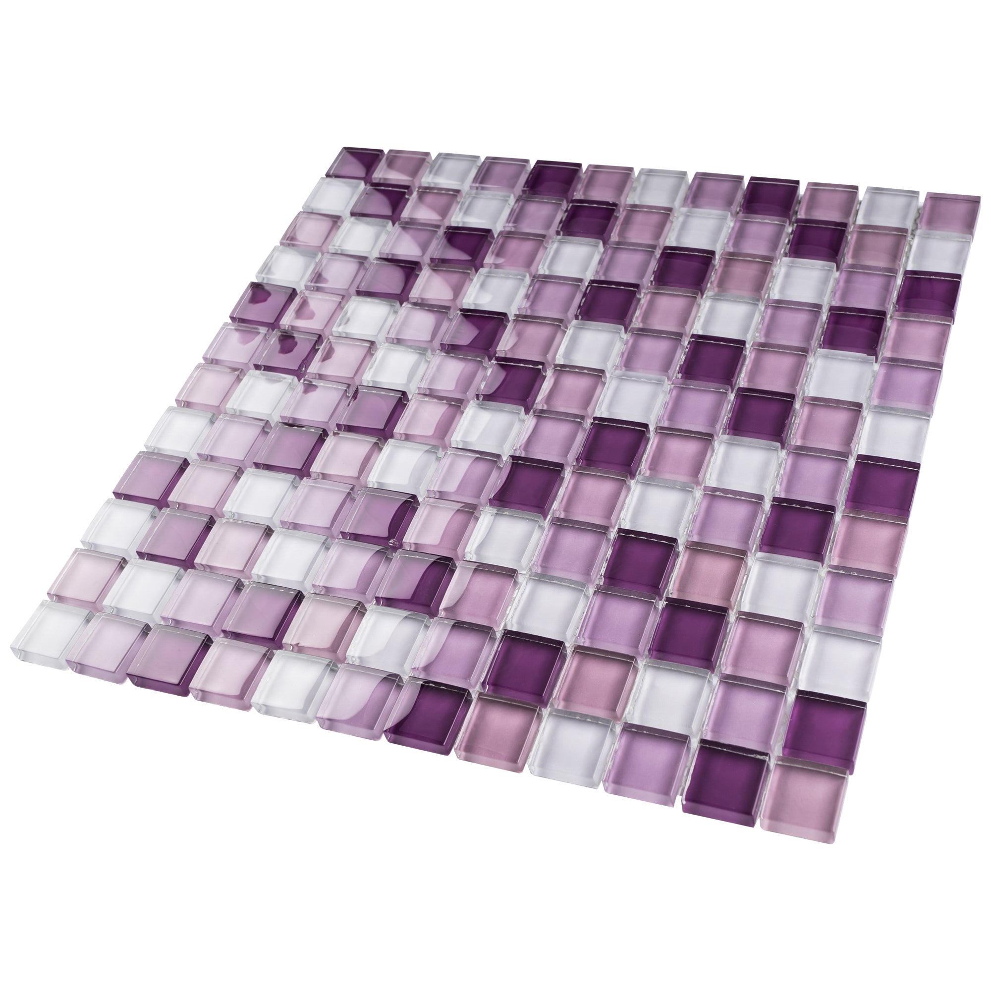 Purple 1x1 Square Glass Mosaic Tile