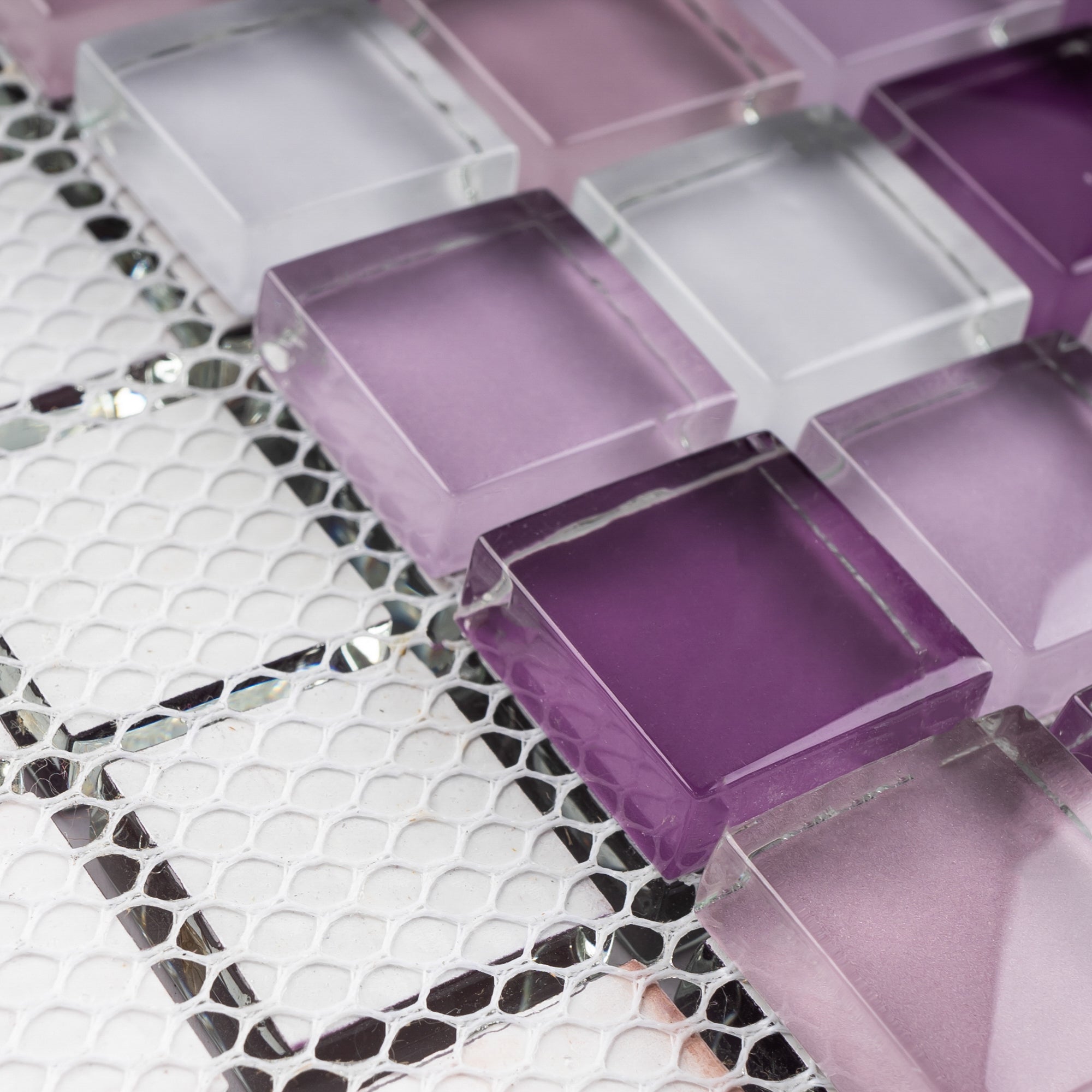 Purple 1x1 Square Glass Mosaic Tile