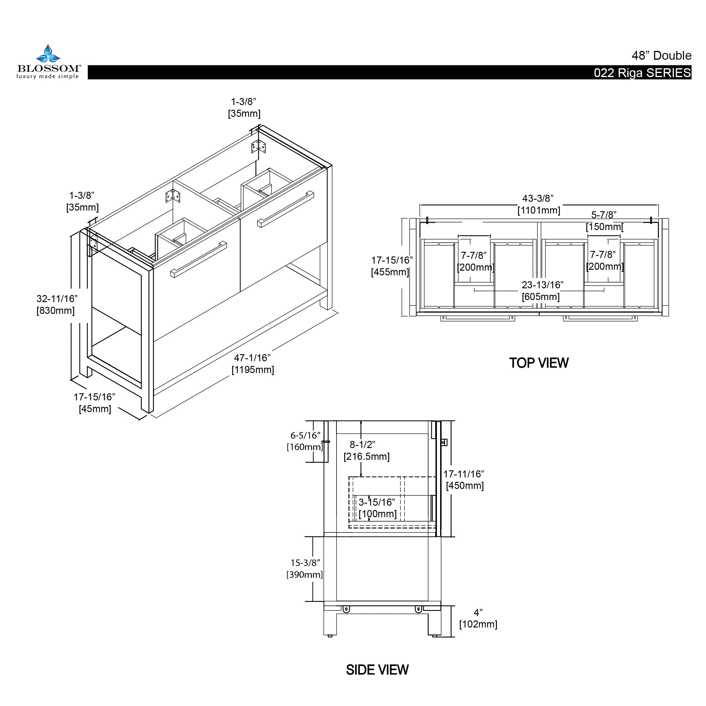 Riga 48 Inch Vanity – Double Sinks