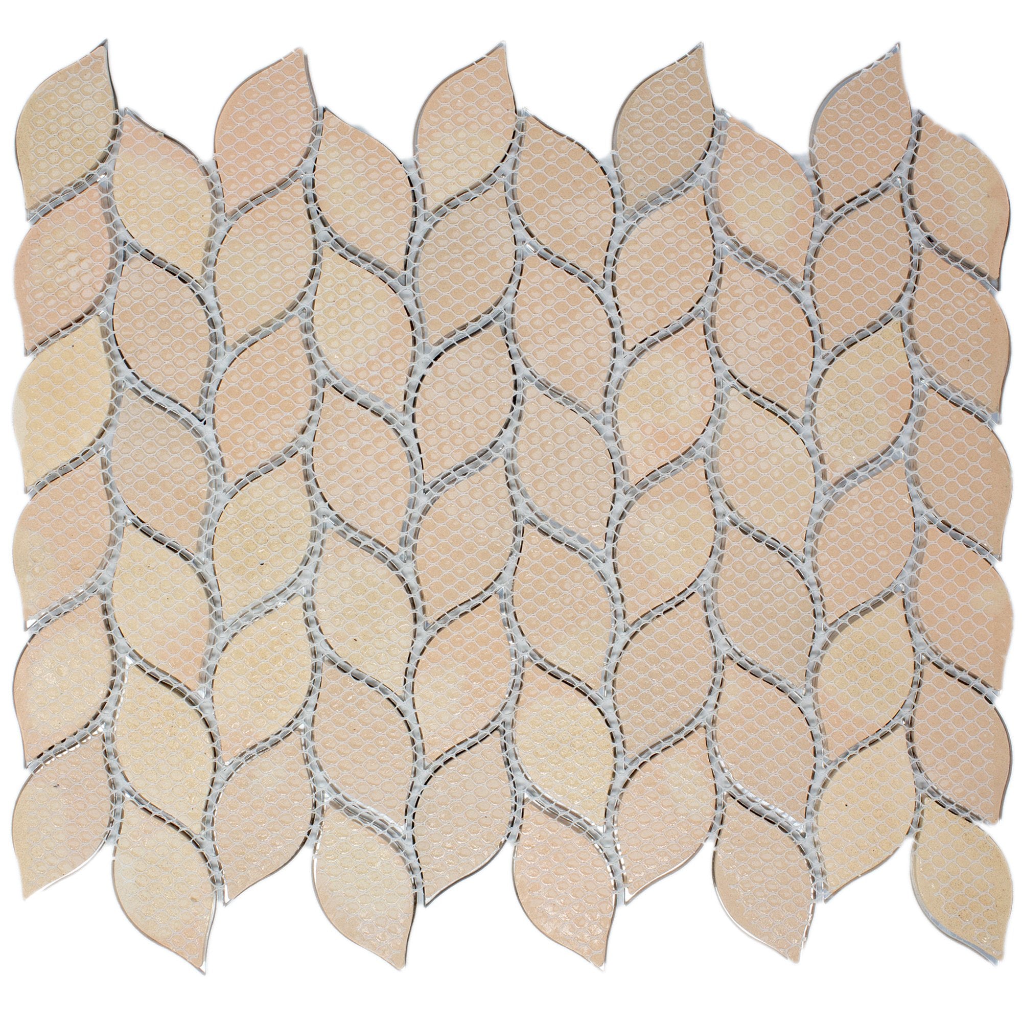 Silver & Bronze 1x3 Brushed Aluminum Leaf Metal Mosaic Tile