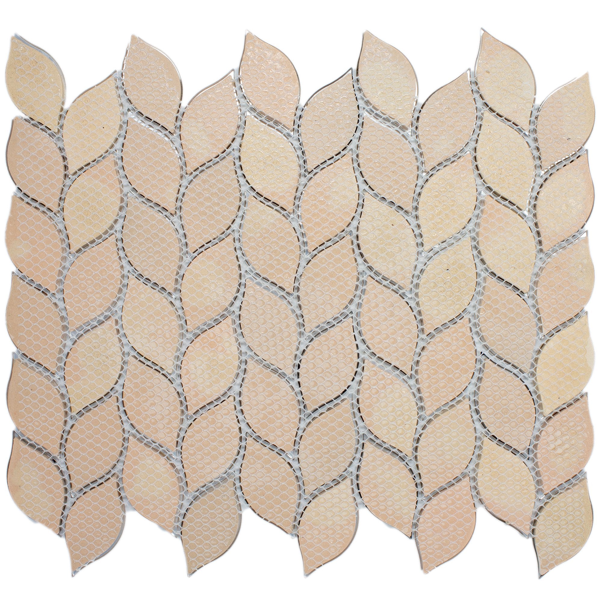 Silver & Grey 1x3 Brushed Aluminum Leaf Metal Mosaic Tile