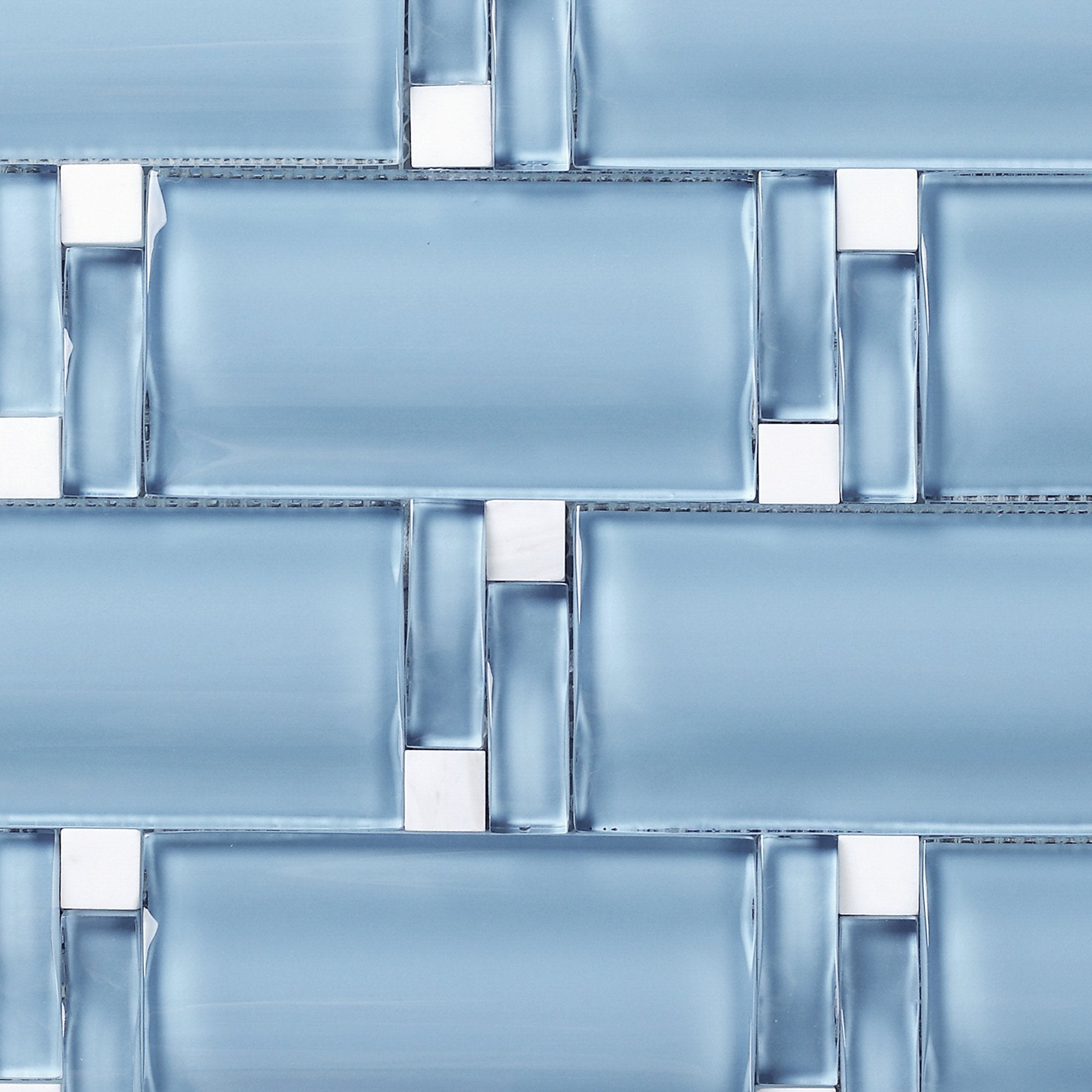 Sky Blue 2.5x4.5 3D Subway Glass Mosaic Tile