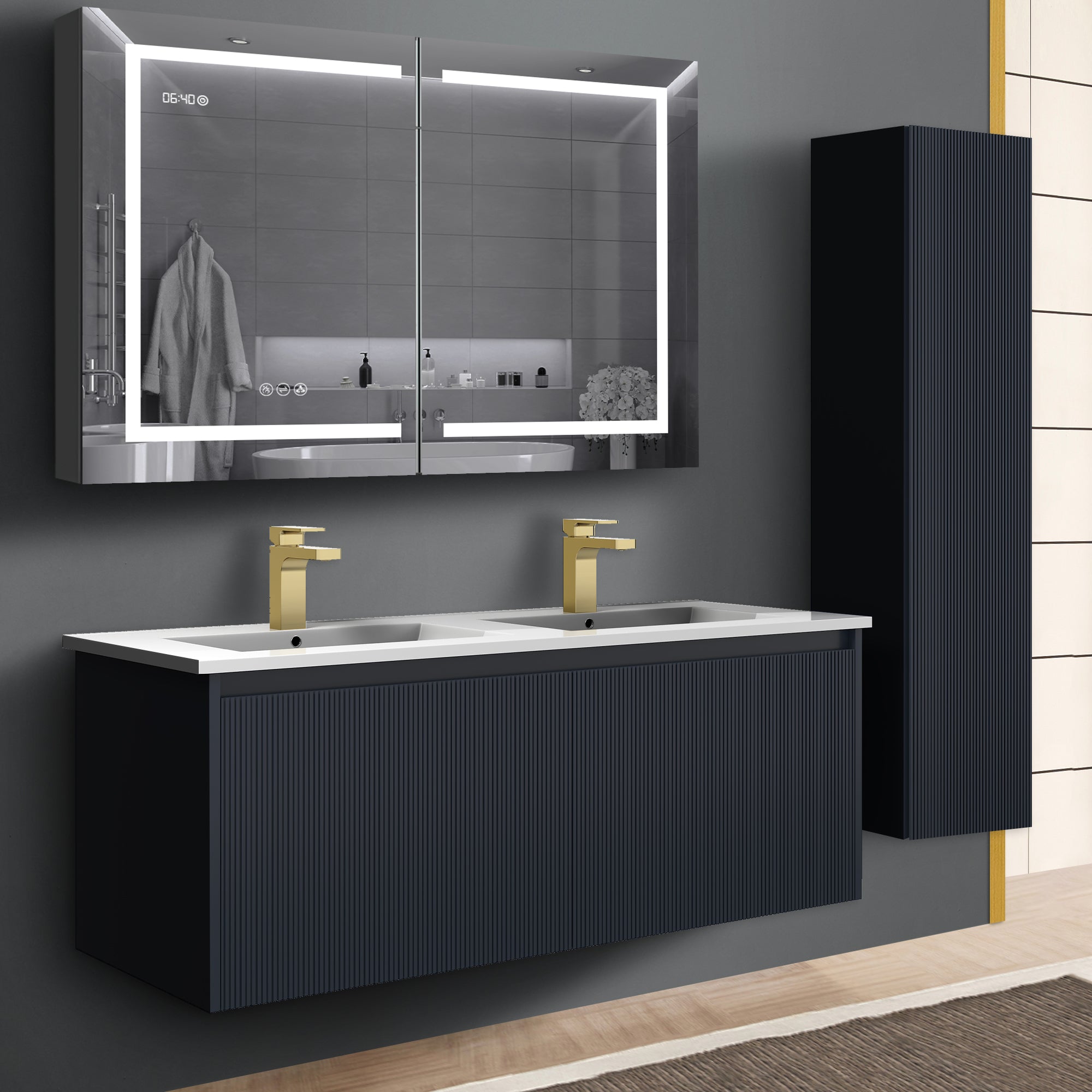 Positano 48'' Double Vanity✔️Base Cabinet Only