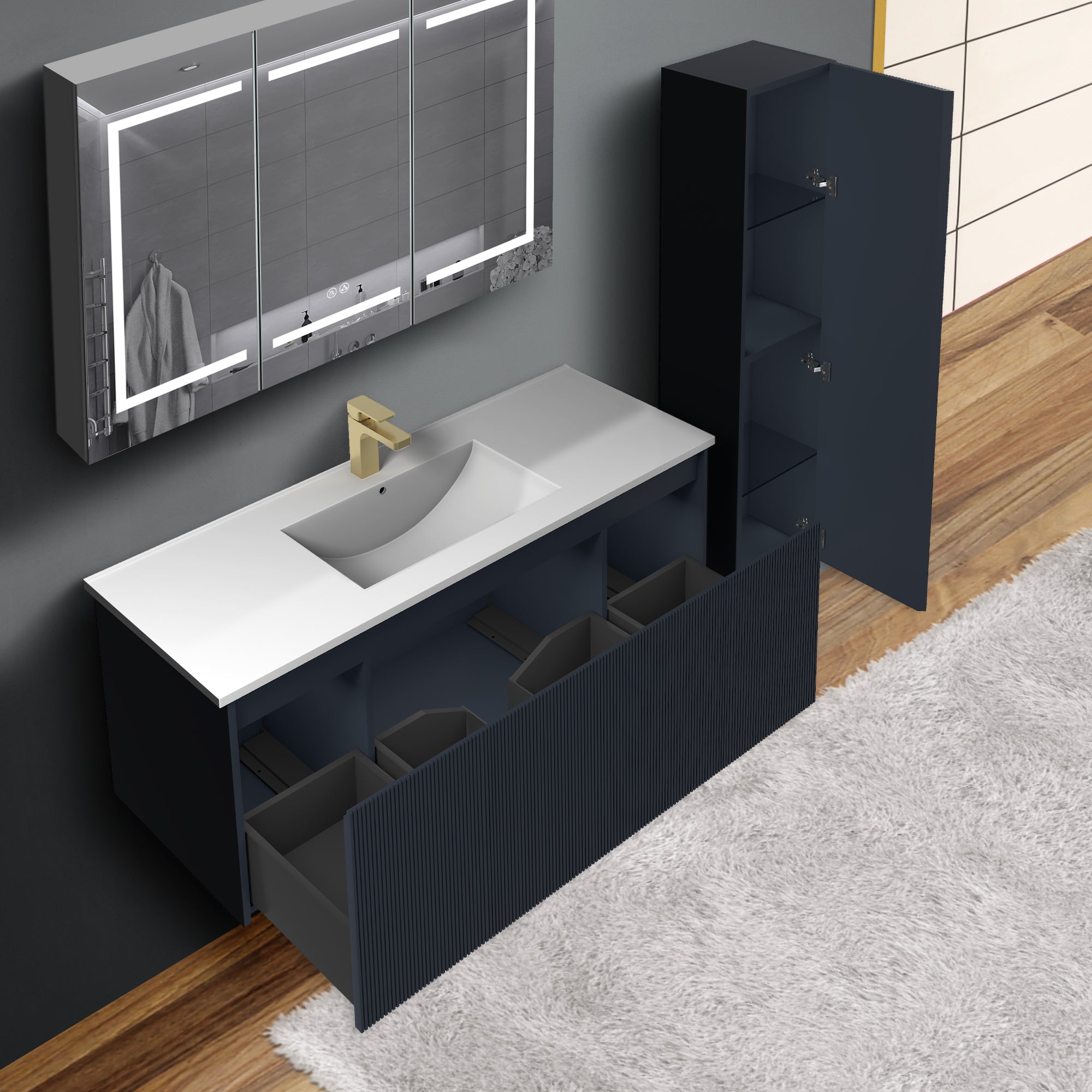 Positano 48'' Single Vanity ✔️Base Cabinet Only