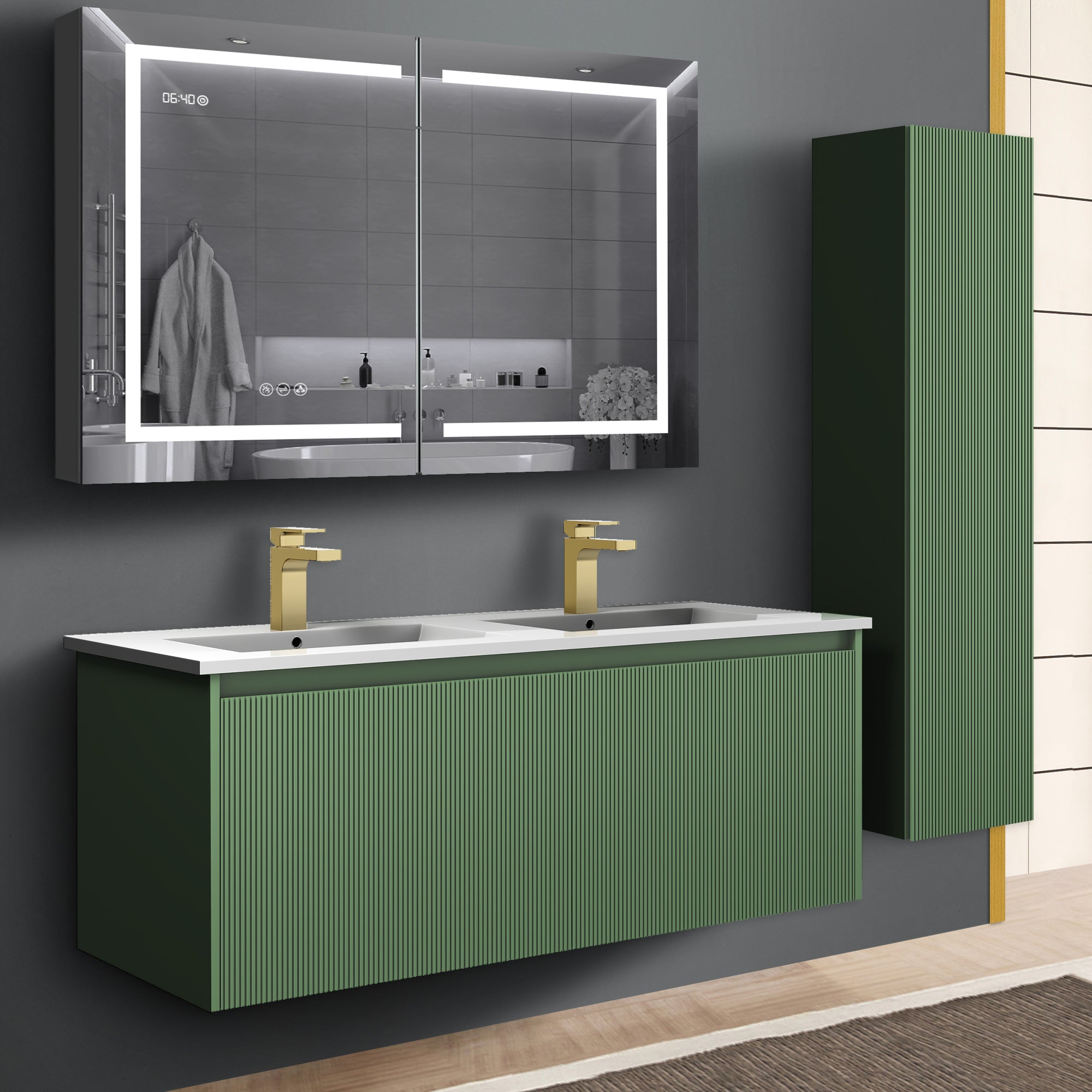 Positano 48'' Double Vanity✔️Base Cabinet Only