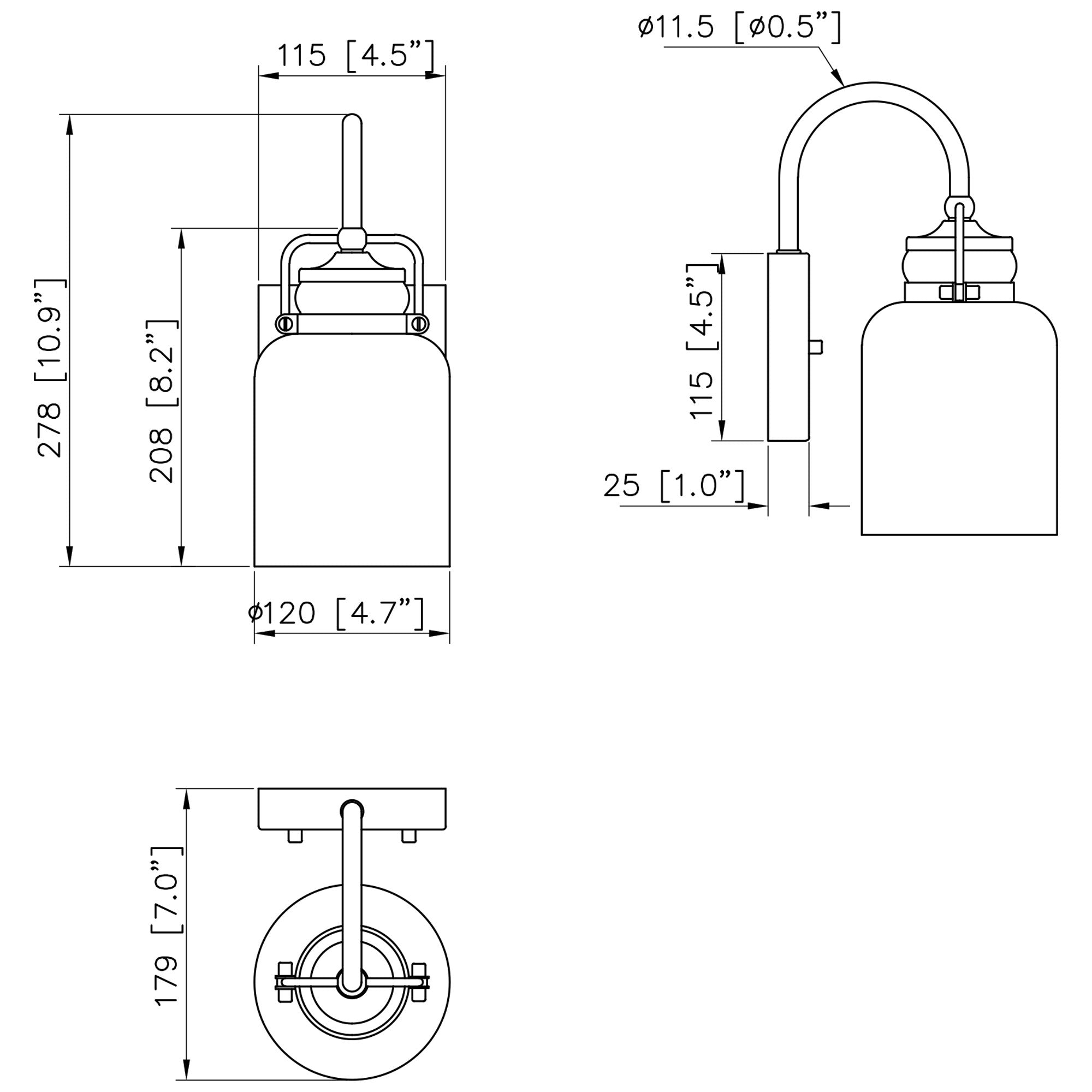 1-Light Dimmable LED Wall Sconce WL0004