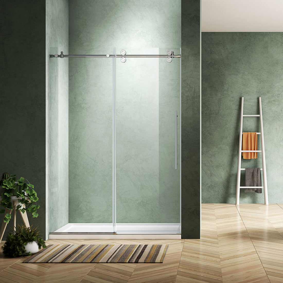 BH Frameless Single Sliding Shower Door