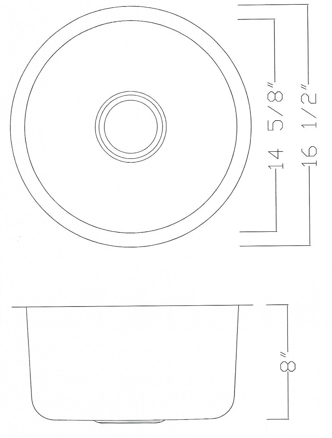 Under Mount Bar Sink 16''x 16''x 9'' KSU1616R